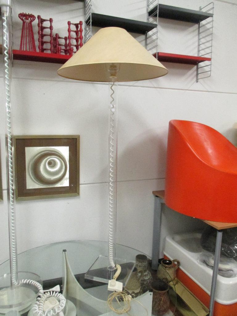 Harco Loor jaren 80 design plexi vloerlamp retro vintage, Kunststof, Gebruikt, 100 tot 150 cm, ?