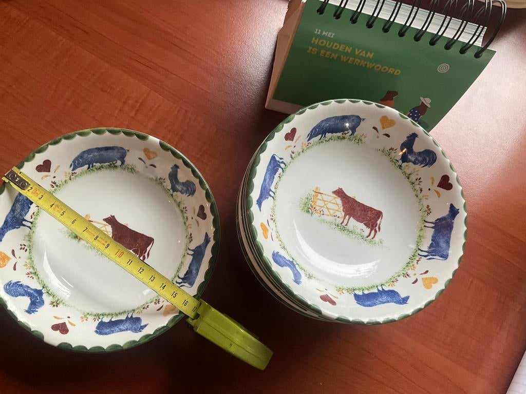 Wood&SonsJack’s Farm dessertschaaltjes diam.16.6, Ophalen of Verzenden, Overige stijlen, Porselein, Schaal of Schalen