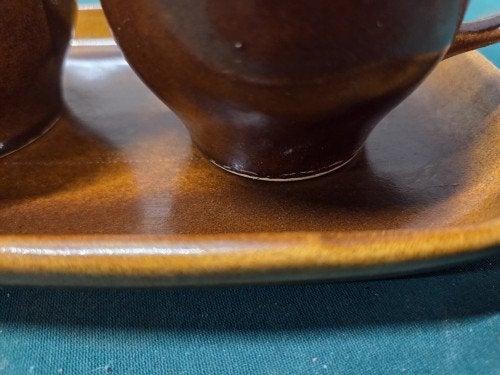 roomstel vintage bruin aardewerk, Ophalen of Verzenden