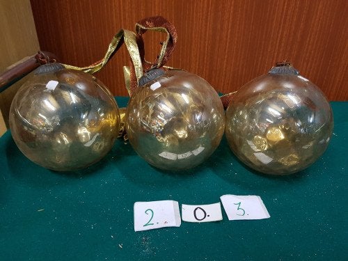 203 ] decoratie ballen champagne, Ophalen of Verzenden, 'T Olde Gre-j, Info@toldegrej.nl, Endepoelstraat 20f Didam