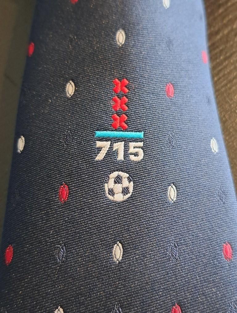 Amsterdam 715 Ajax Voetbaltoernooi 1990 stropdas blauw, Verzamelen, Merken en Reclamevoorwerpen, Nieuw, Gebruiksvoorwerp, Ophalen of Verzenden