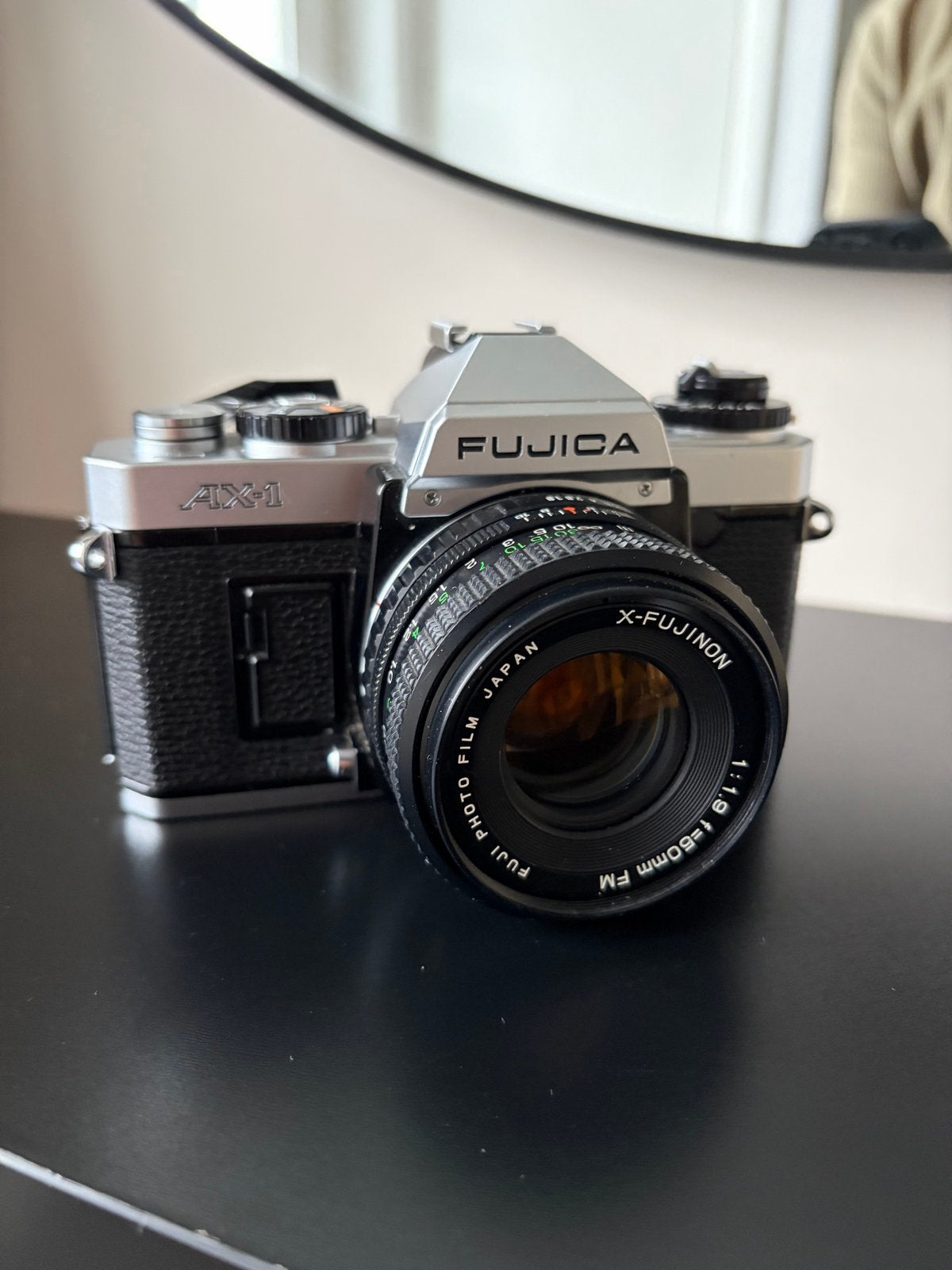 Fujica AX-1 met Fujinon 50mm 1.9 lens en nieuwe batterij, Ophalen of Verzenden, Zo goed als nieuw, Spiegelreflex, Fuji
