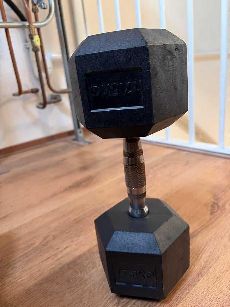 Dumbbell 17,5 kg - Zwart - Lichte gebruikssporen, Sport en Fitness, Fitnessmaterialen, Ophalen of Verzenden, Zo goed als nieuw