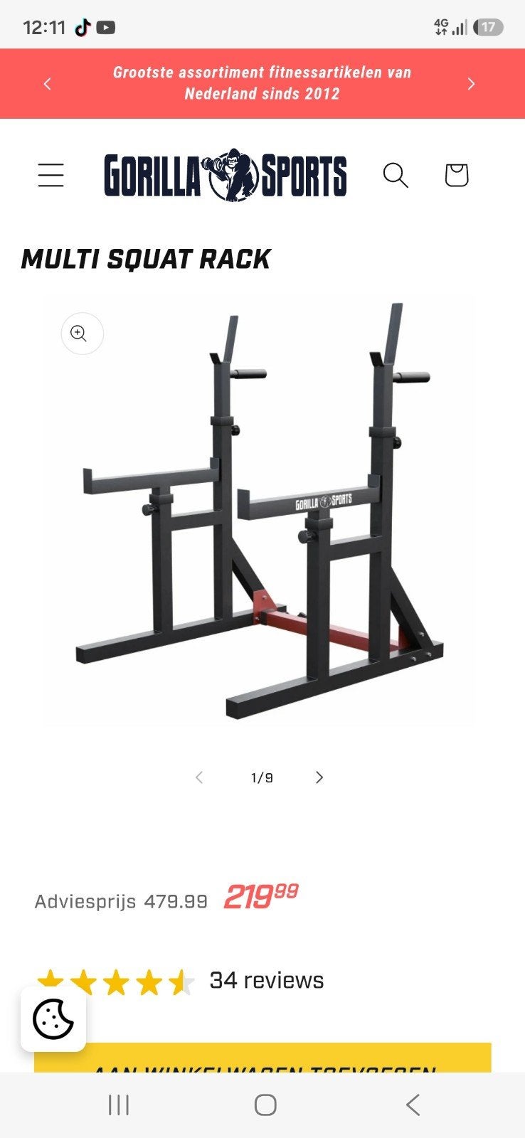 Gorilla Sports Multi Squat Rack - Krachtstation, Ophalen, Gebruikt, Rug, Overige typen