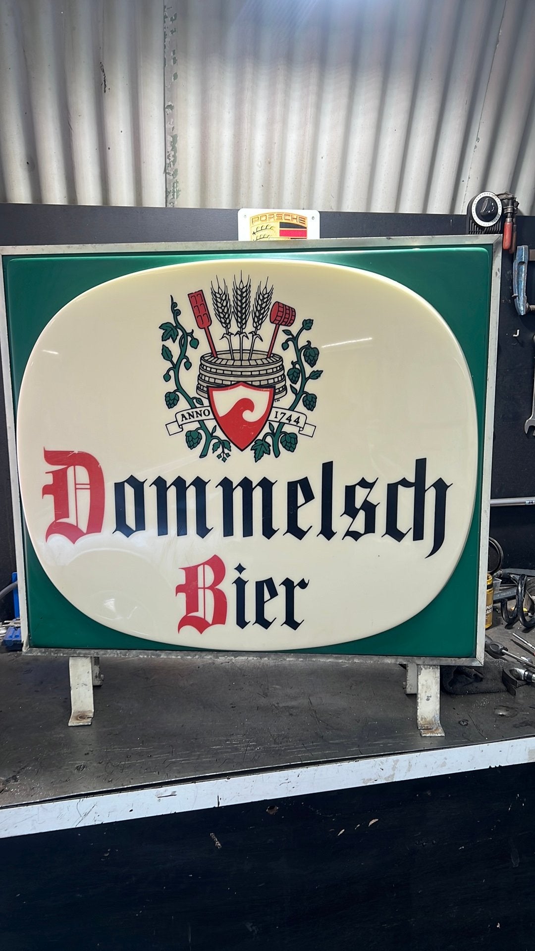 Dommelsch Bier reclamebord, Verzamelen, Merken en Reclamevoorwerpen, Ophalen, Gebruikt, Lichtbak of (neon) lamp