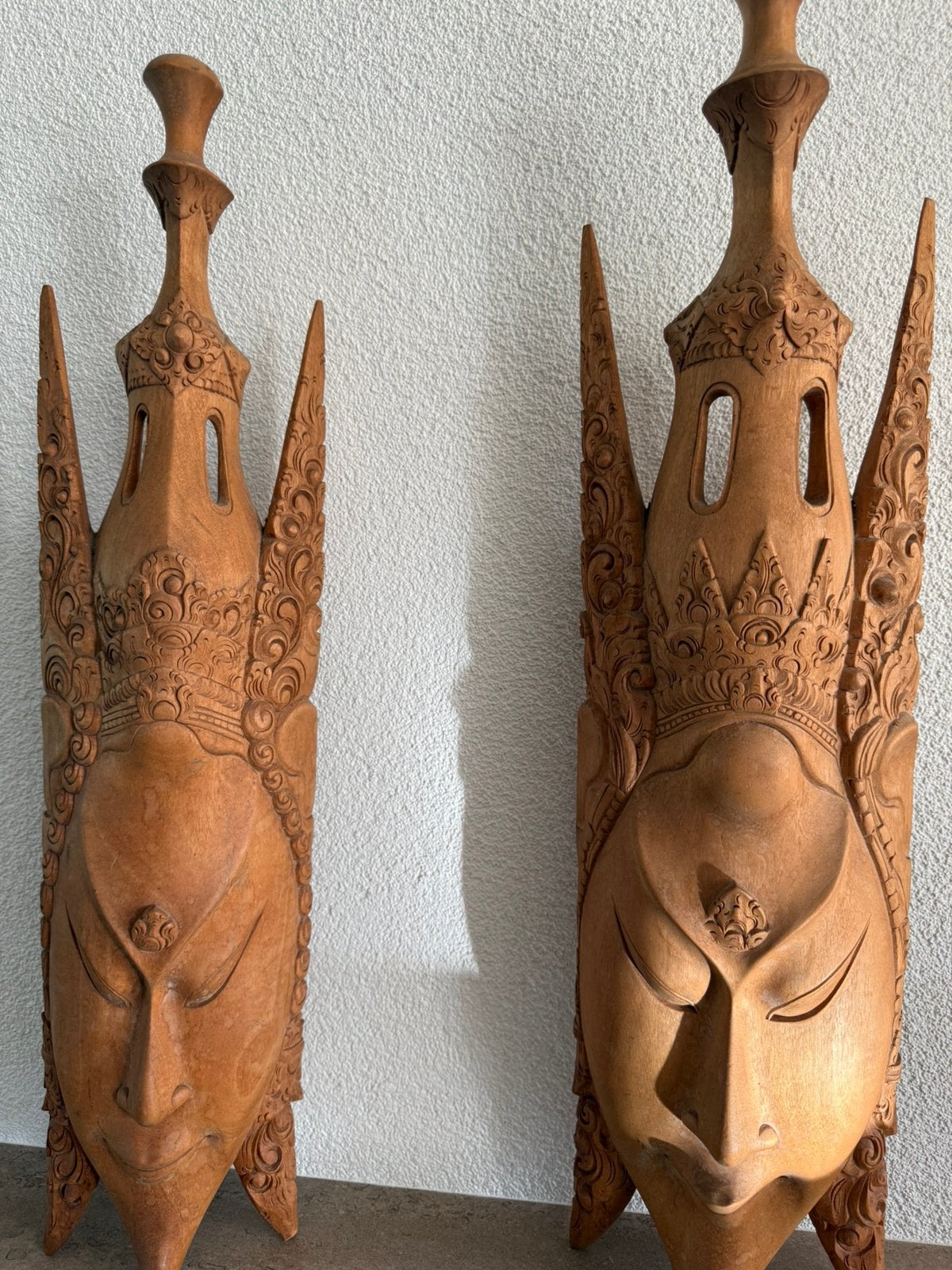 Prachtige antieke Balinese maskers, Antiek en Kunst, Kunst | Beelden en Houtsnijwerken, Handgemaakt, Hout, Bruin, Klassiek