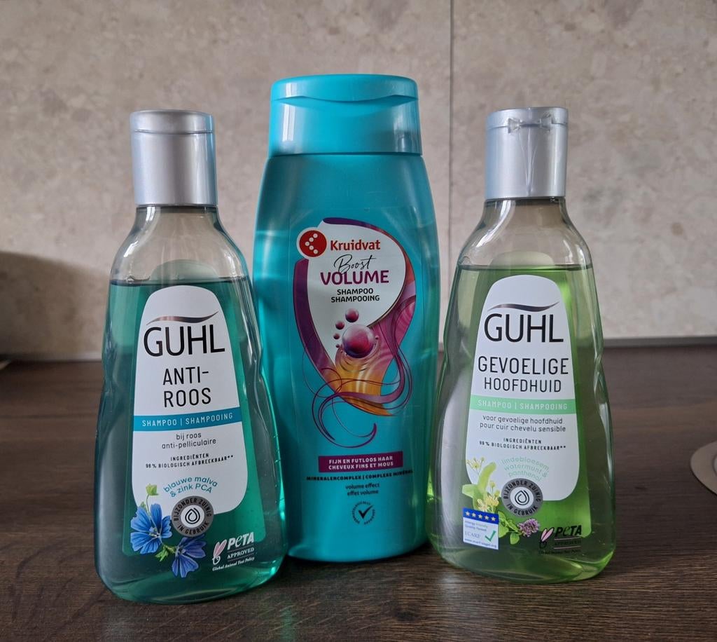 3 Shampoos: 2x guhl en 1x Kruidvat, Ophalen