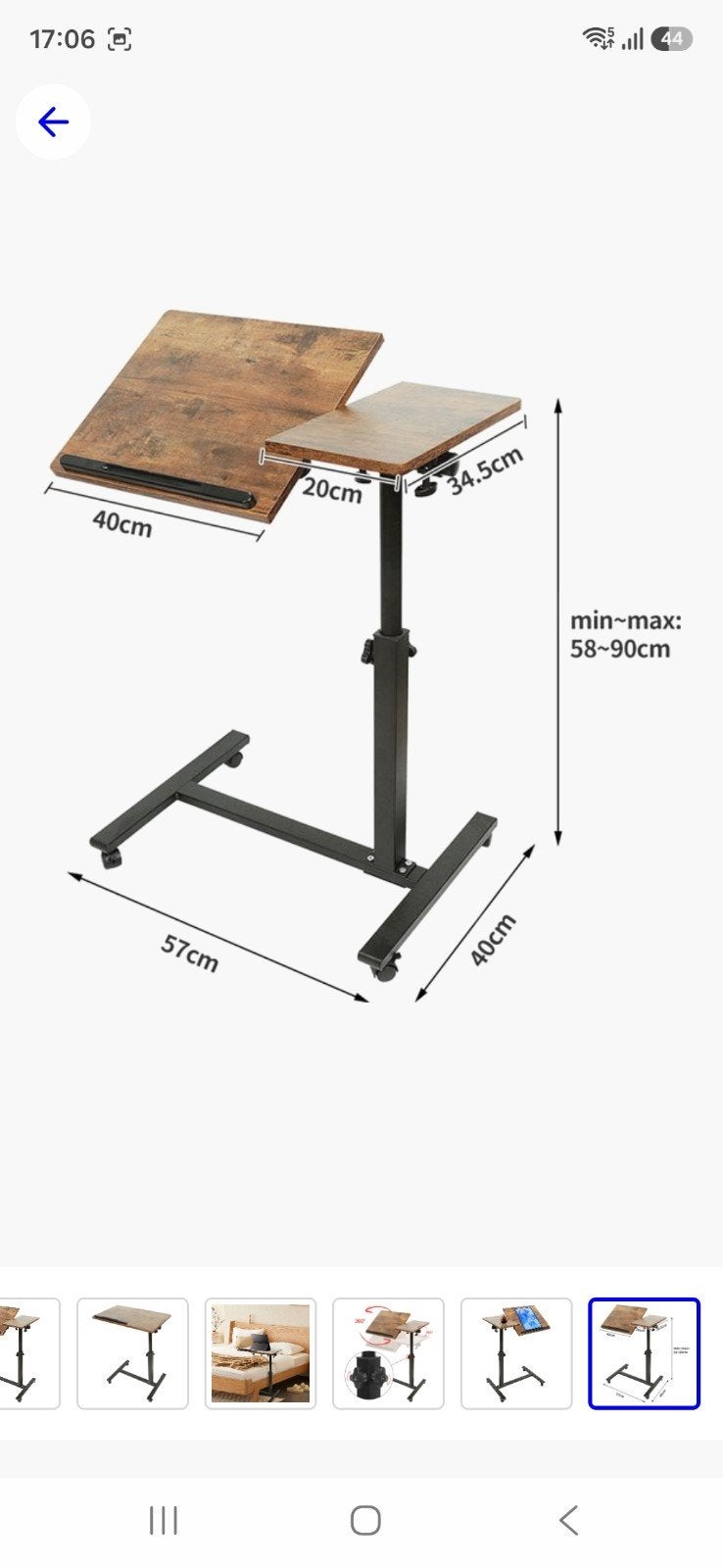 verstelbare laptoptafel bruin hout zwarte poot, Computers en Software, Ophalen, Zo goed als nieuw