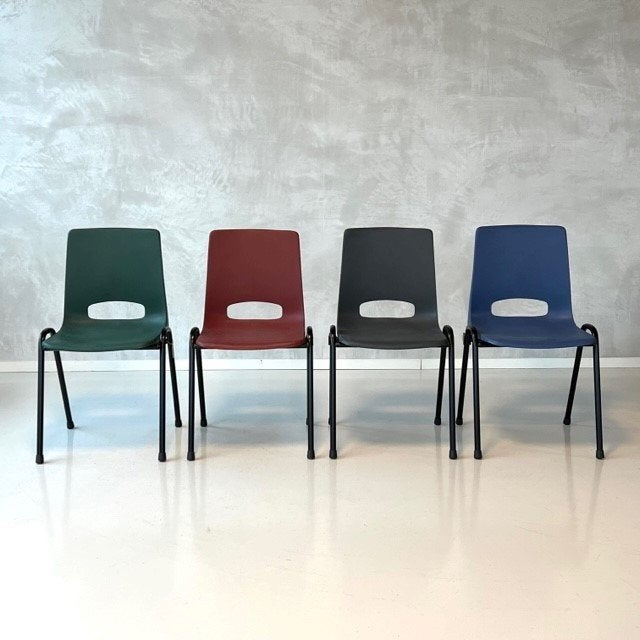 Retro stapelstoelen nieuw kantinestoelen horeca prijs p/stuk, Kunststof, Overige kleuren, ., Vintage