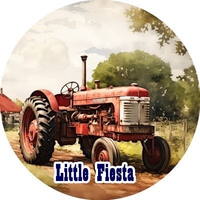 lf1063 ouwel tractor trekker 20x4,7cm eetbare rondjes vers, Ophalen of Verzenden, Nieuw, Cupcakes, Versiering