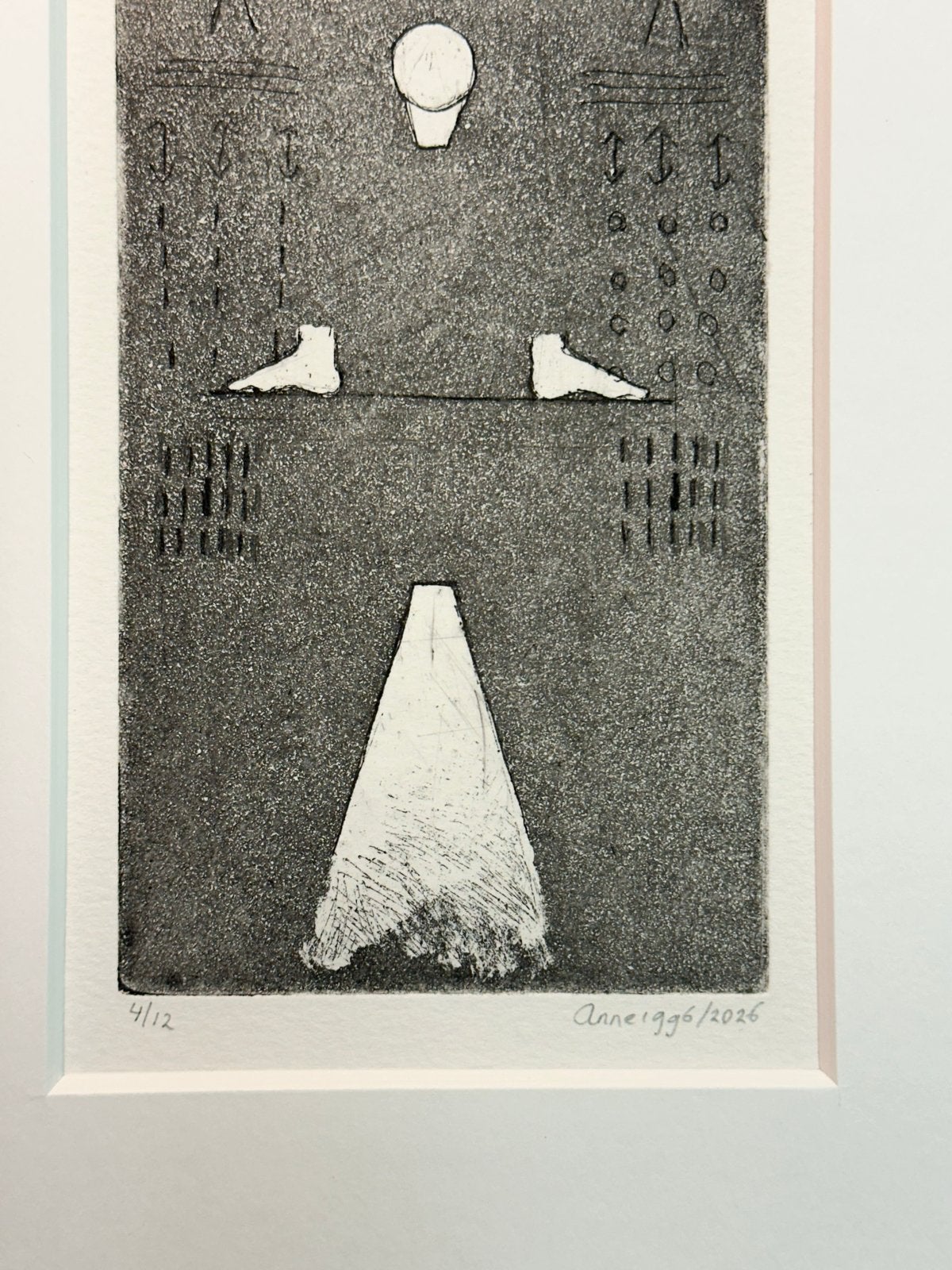 Abstracte Ets - Gesigneerd en Genummerd, Ophalen of Verzenden, Ets, Genummerd, 1950 - 1999