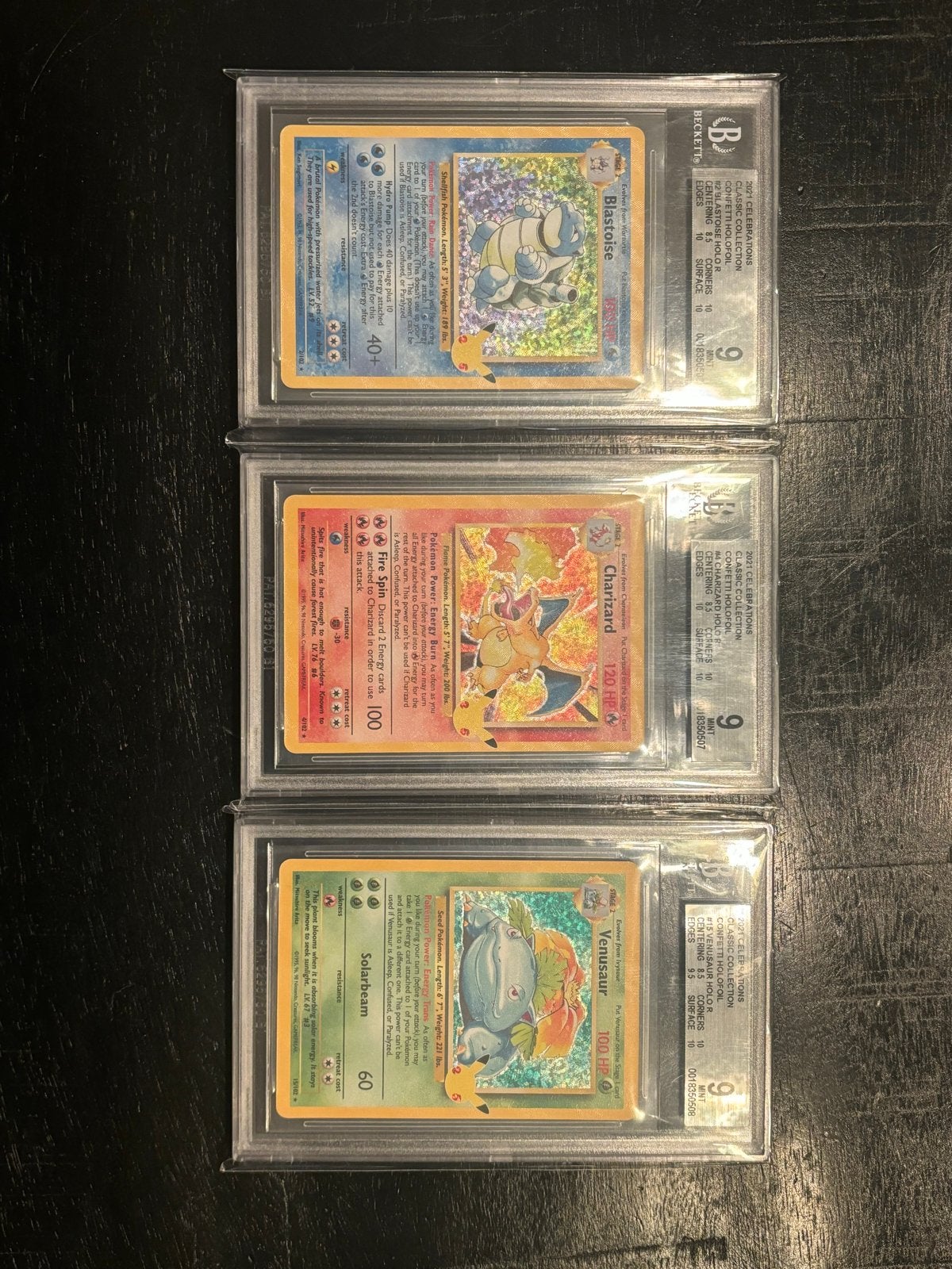 Pokémon Celebrations Trio: Blastoise, Charizard, Venusaur, Ophalen, Foil, Meerdere kaarten, Zo goed als nieuw