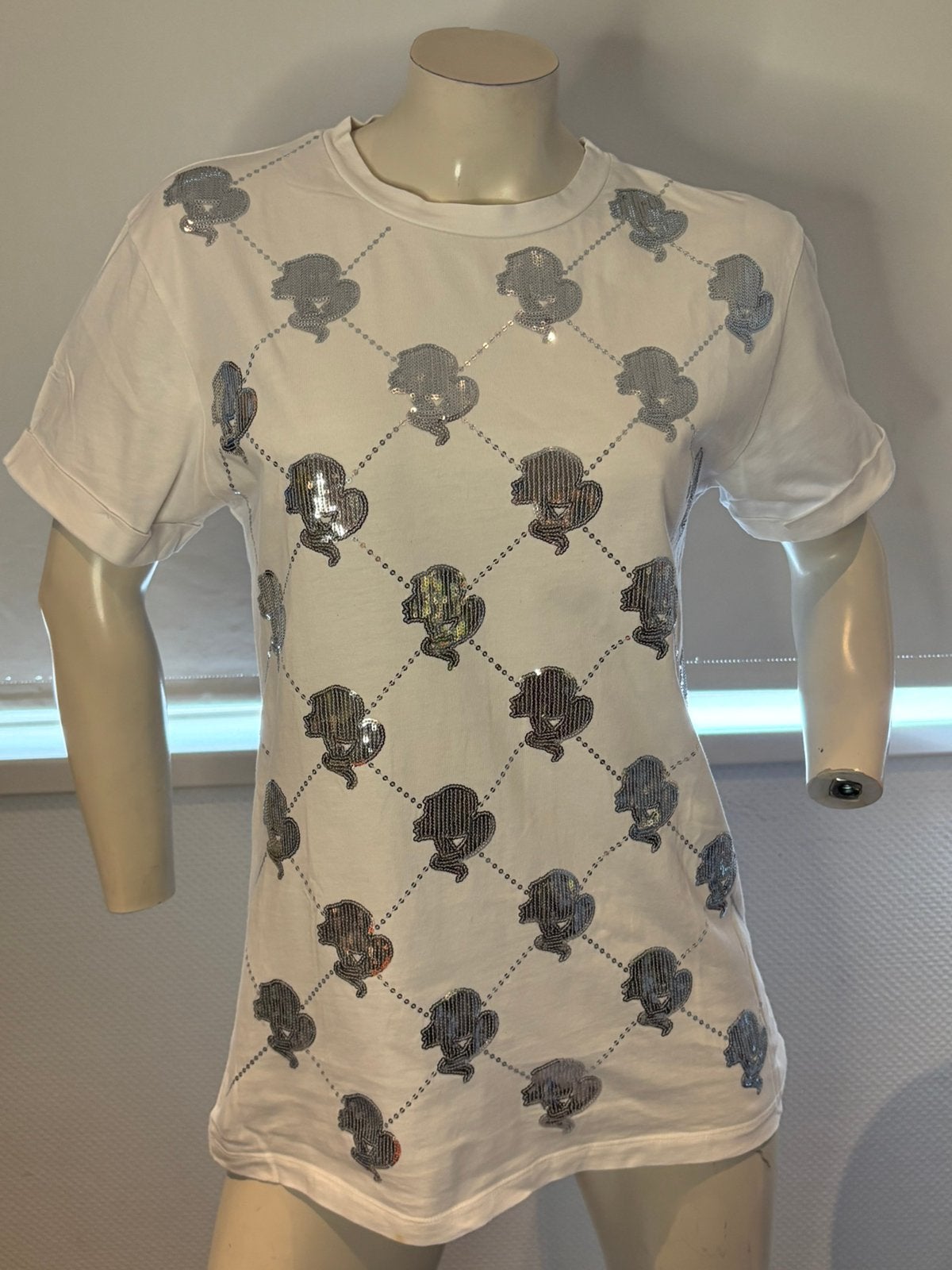 Reinders shirt met paiettten maat xs, ., Wit, Ophalen of Verzenden, Zo goed als nieuw