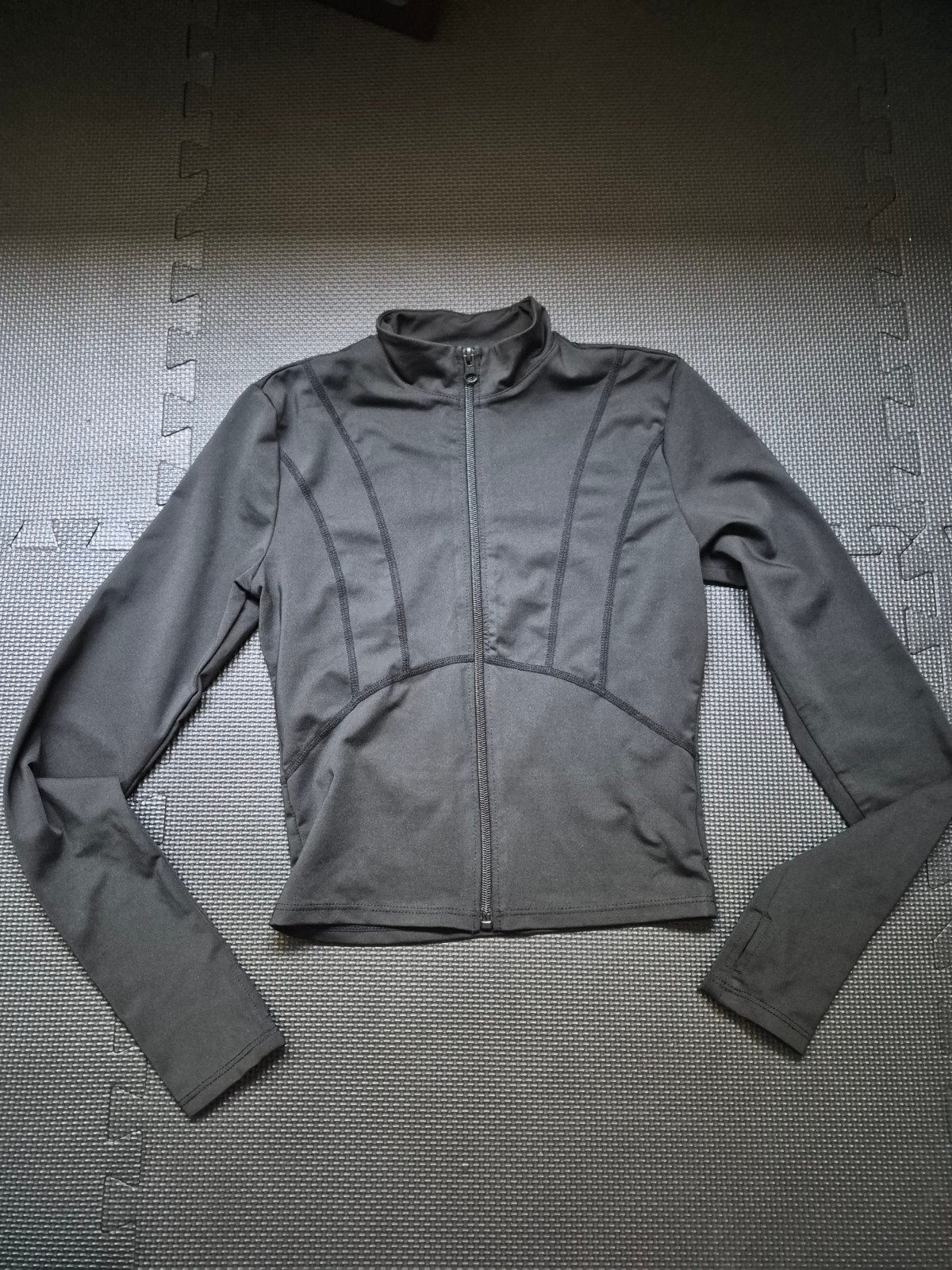 Zwart sportjack met duimgaten XS, Zwart, Ophalen of Verzenden, Maat 36 (S), Fitness of Aerobics