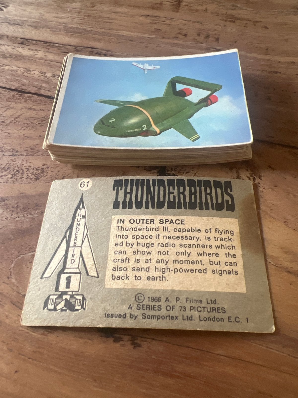 Vintage Thunderbirds Ruimtevaart Kaarten (1966), Ophalen of Verzenden, Gebruikt