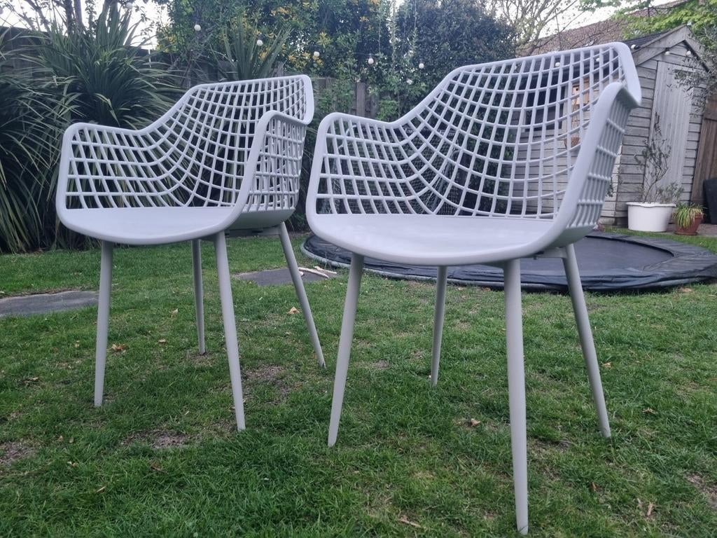 Twee Webbing tuinstoelen Kwantum als nieuw, Ophalen, Zo goed als nieuw, Kunststof