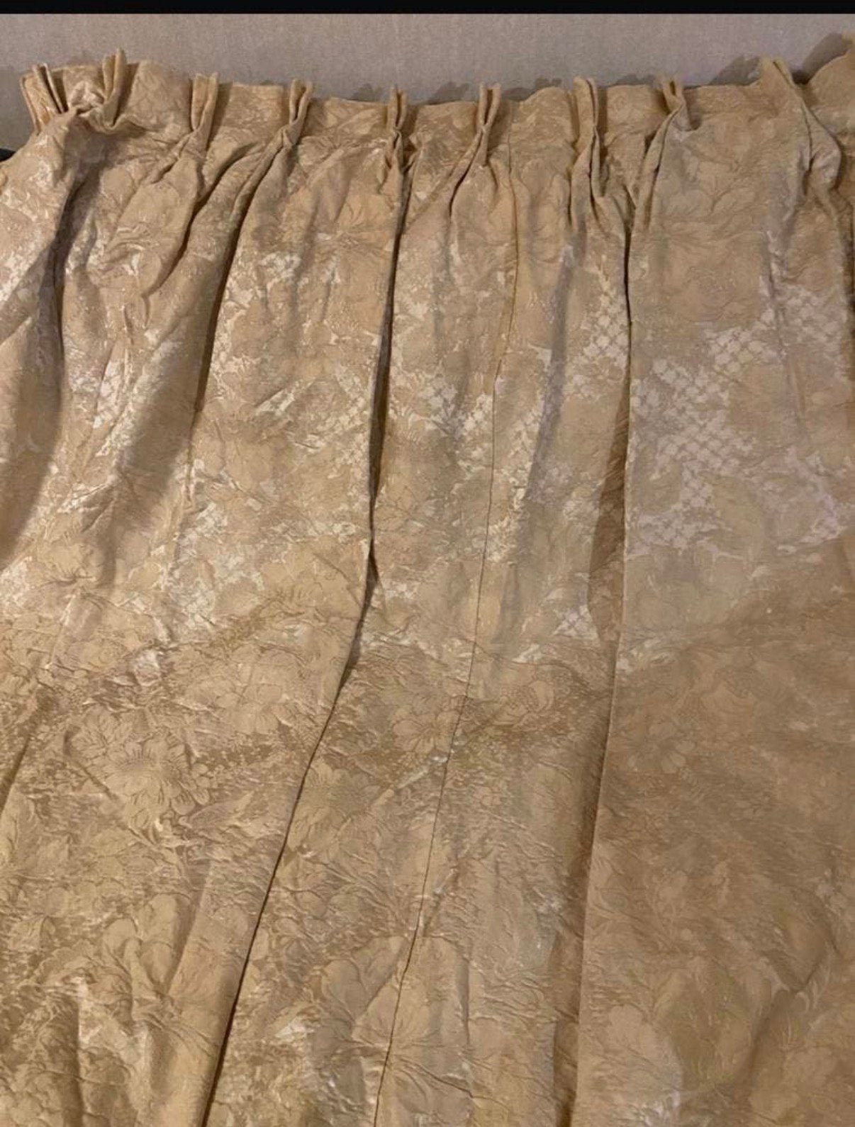 4x   Zware Kwaliteit Barok Verduisterende Gordijnen Beige, Huis en Inrichting, Ophalen, Gebruikt, Fluweel, Beige