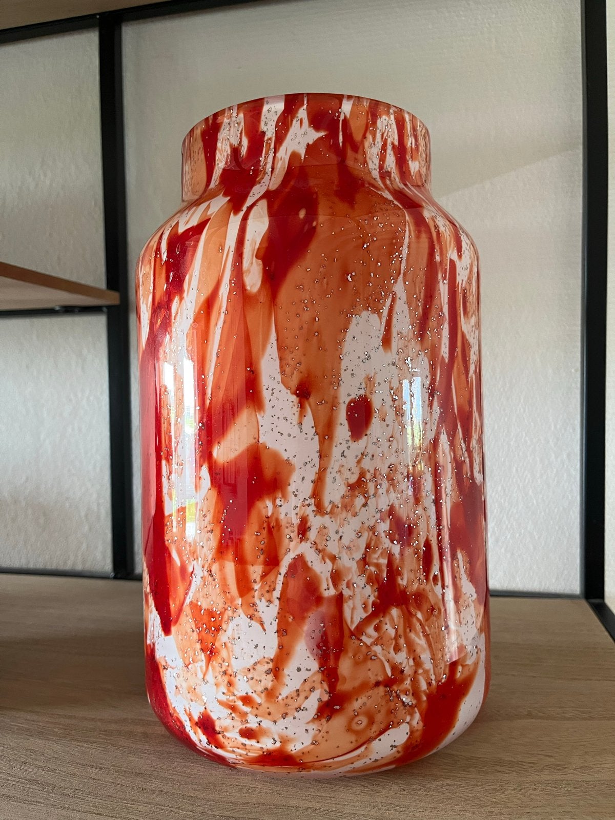 Fidrio Rosso Bloom Vaas 30 cm, Huis en Inrichting, Handgemaakt, Meerkleurig, 30 cm, Ophalen of Verzenden