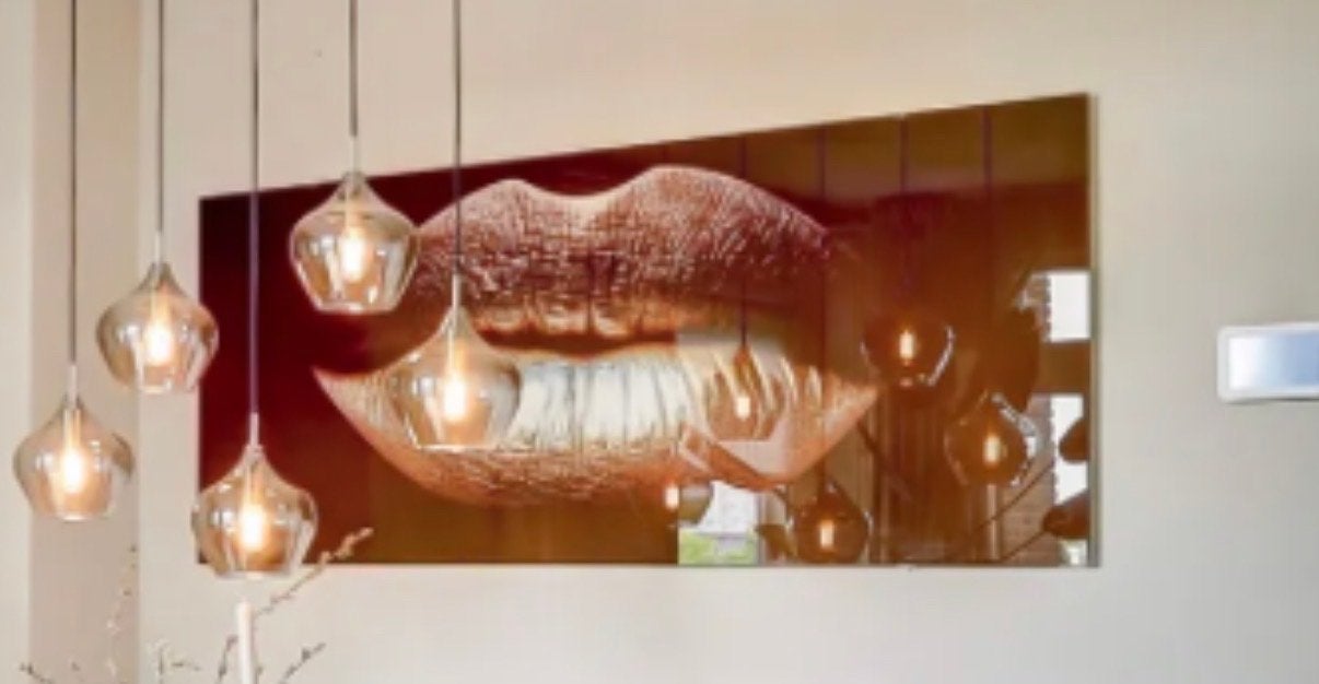 Modern Lippen Schilderij - Goede Staat, Ophalen, Zo goed als nieuw, Schilderij, 100 tot 125 cm