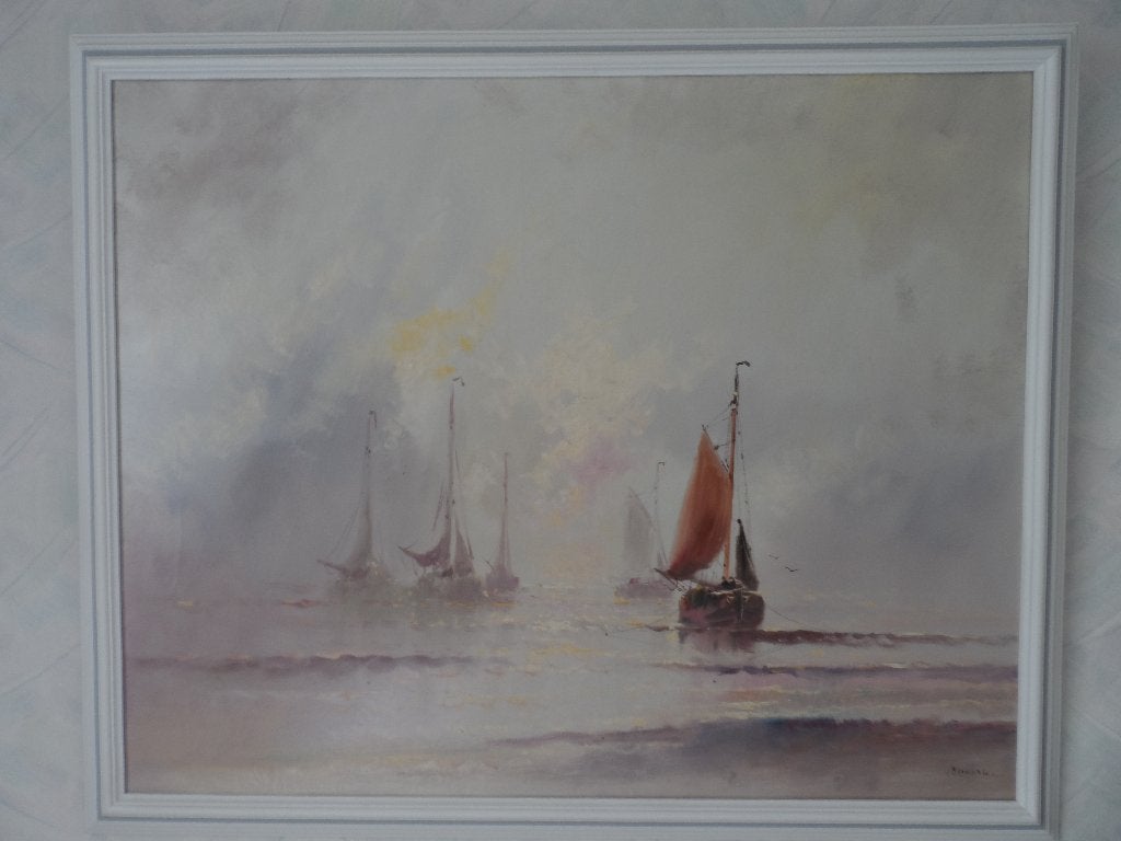 SCHILDERIJ, Antiek en Kunst, Ophalen, Maritiem / water, Ingelijst, Doek