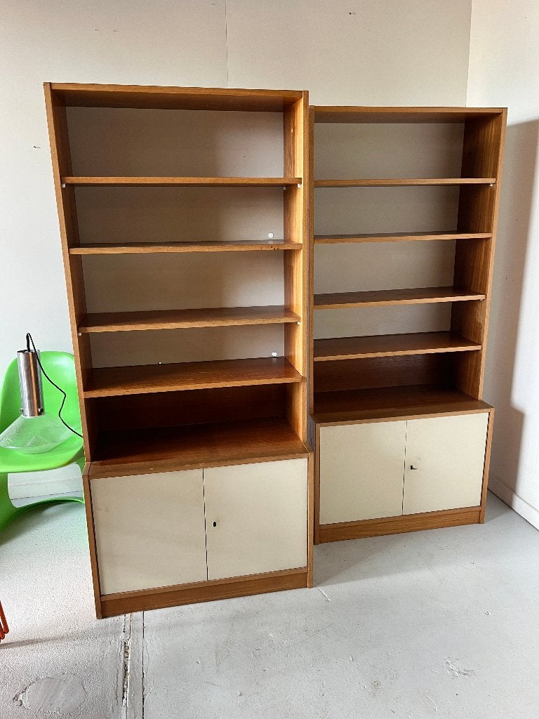 Boekenkast (teak, fineer, vintage), Ophalen, Teakhout, 50 tot 100 cm, Zo goed als nieuw