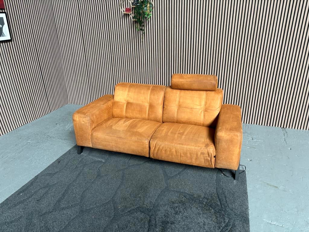 GRATIS LEVERING Elektrisch Bank Cognac 200x90 GEREINIGD, Huis en Inrichting, Banken | Bankstellen, 150 tot 200 cm, Tweepersoons