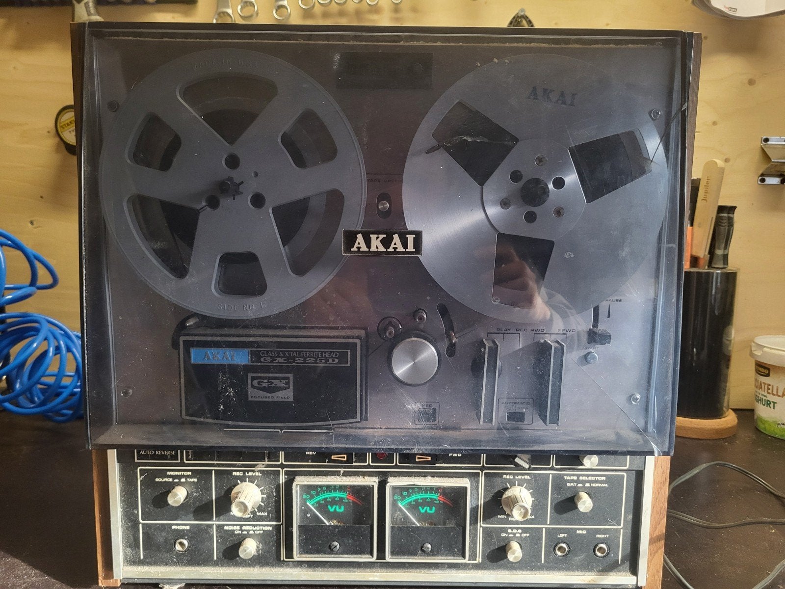 Bandrecorder Akai GX-225D, Audio, Tv en Foto, Ophalen of Verzenden, Bandrecorder, Met stofkap