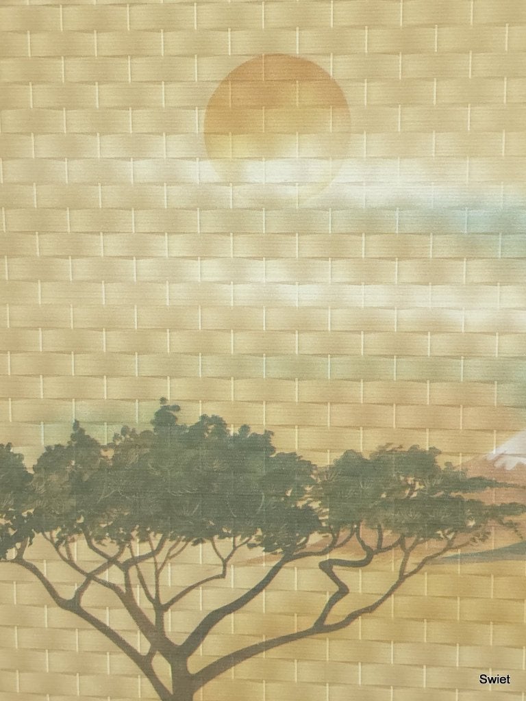 12687 Bamboelook behang met savanneprint in beige swiet, Ophalen of Verzenden, Beige