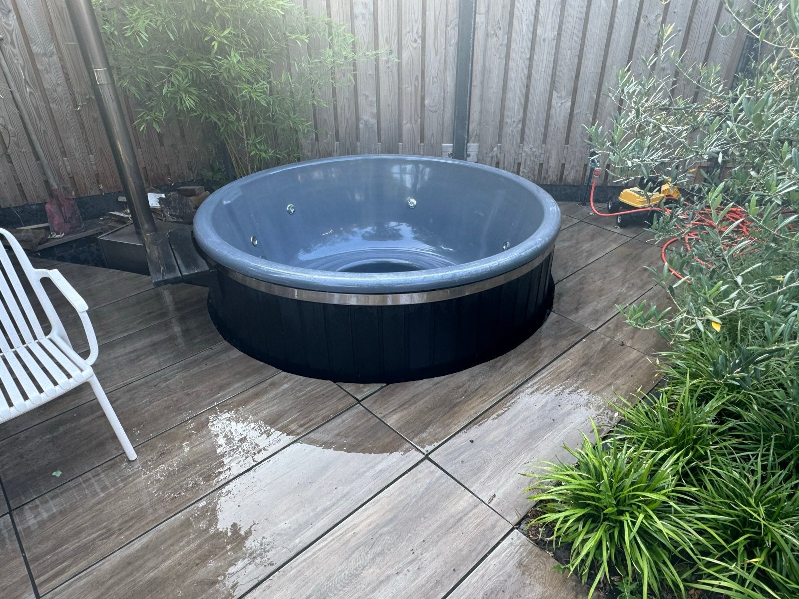 Hottub met houtkachel - Geniet van pure ontspanning, Tuin en Terras, Ophalen, Gebruikt, Vast