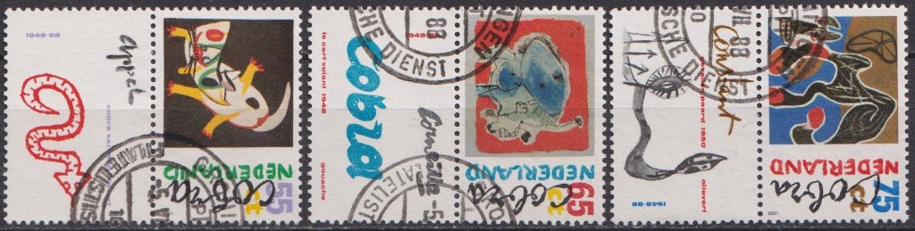 Moderne kunst serie 1408 - 1410 O.  ADV. no.83 I., Verzenden, Na 1940, Gestempeld