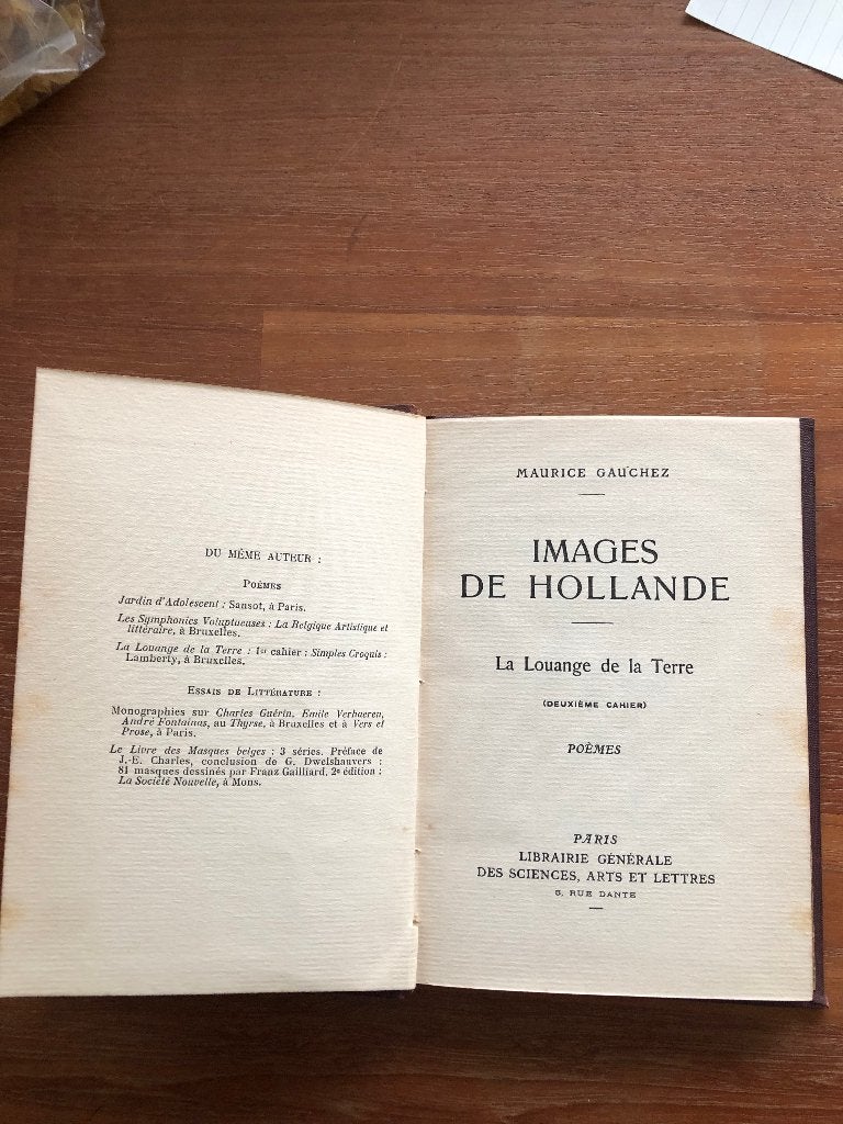 Circa 1900? Maurice Gauchez: Images d' Hollande. Gedichten, Antiek en Kunst, Antiek | Boeken en Bijbels, Verzenden, Maurice Gauchez