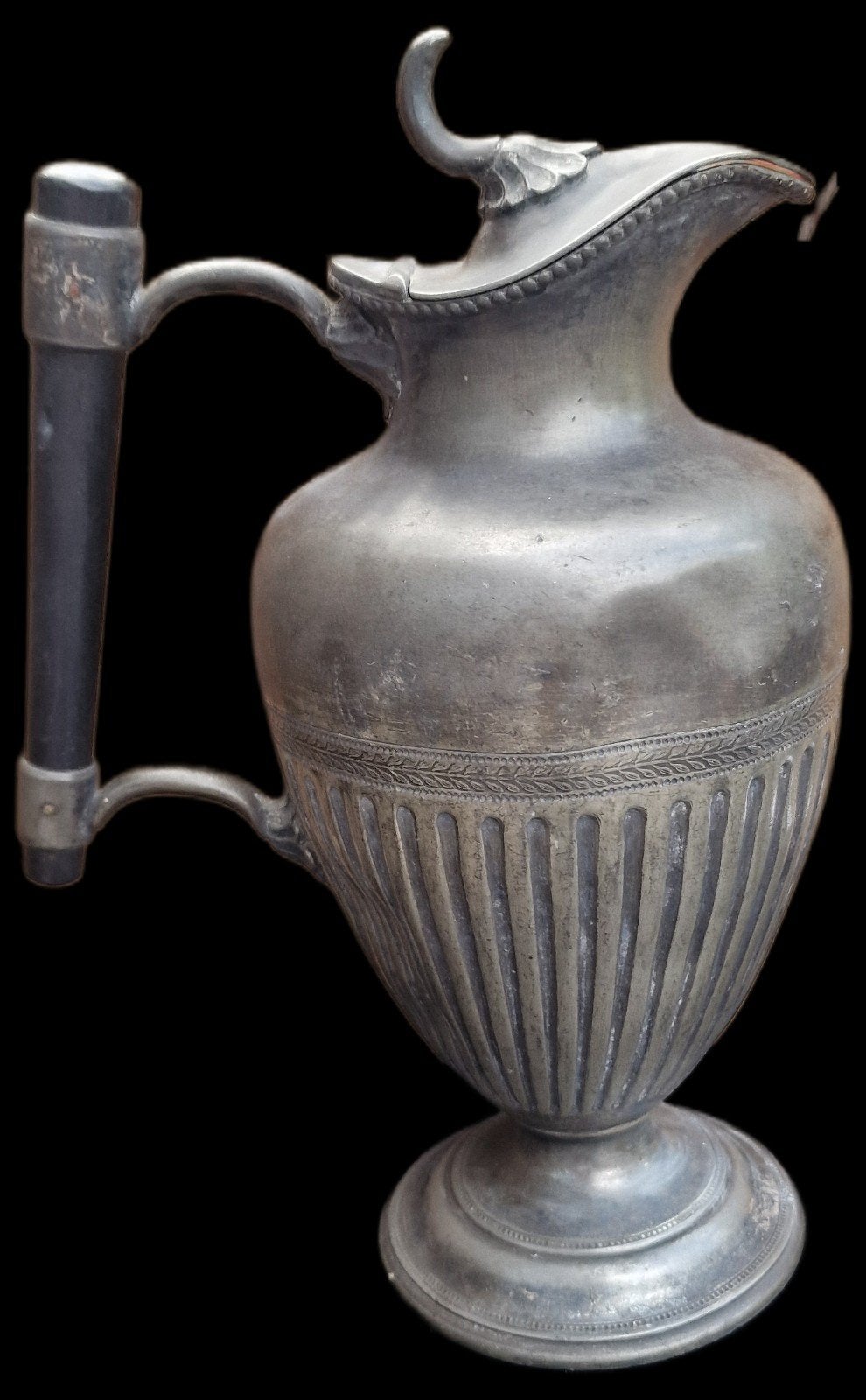 Antiek verzilverd  theekannetje SB&M rond 1900, Antiek en Kunst, Antiek | Tin, Ophalen of Verzenden