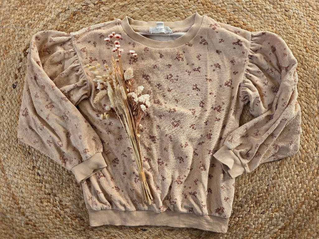 Beige gebloemde House of Jamie trui maat 134, Gebruikt, Meisje, Trui of Vest, Ophalen of Verzenden