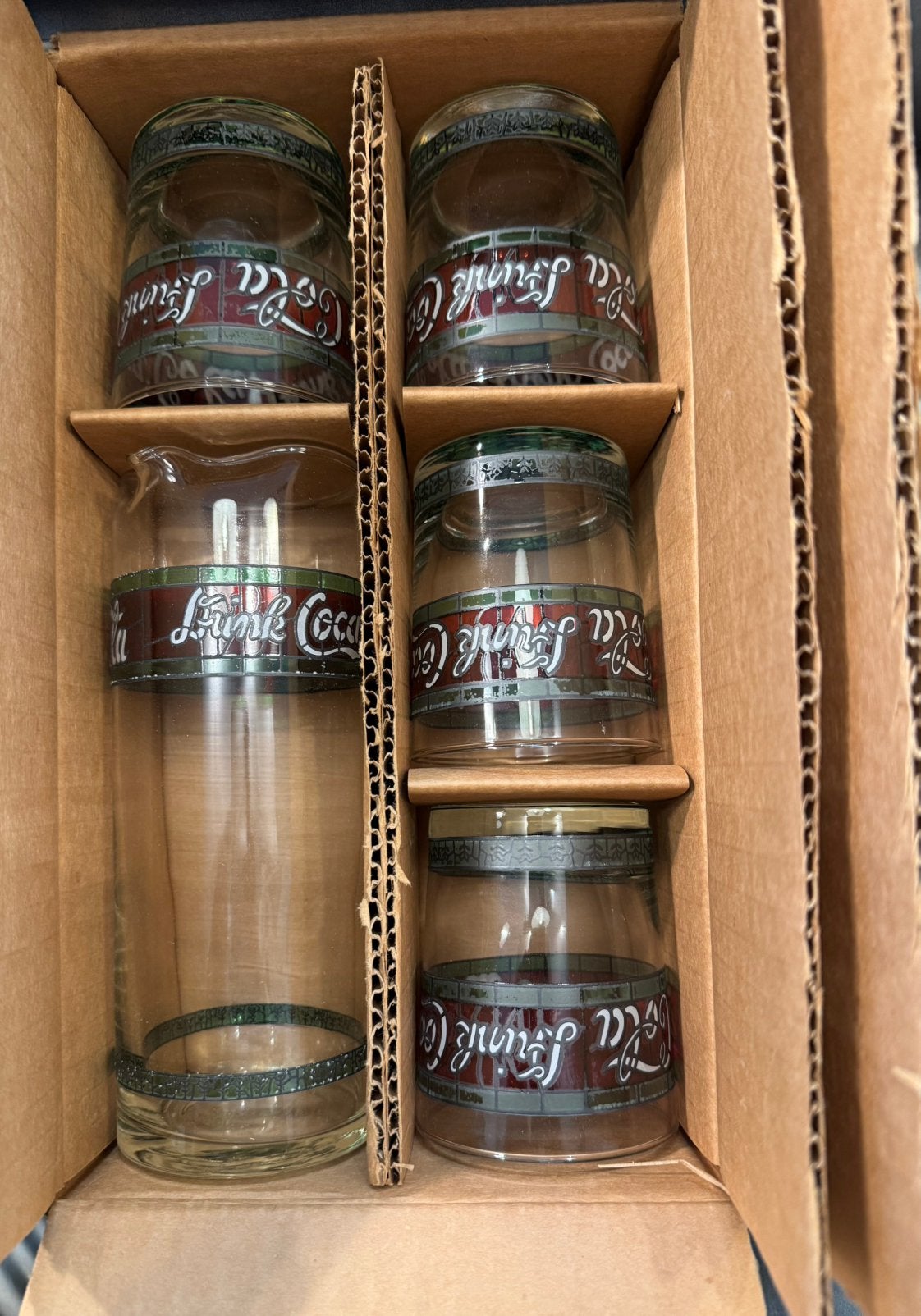 Vintage 5 delige Coca Cola set , kan met glazen, Ophalen of Verzenden