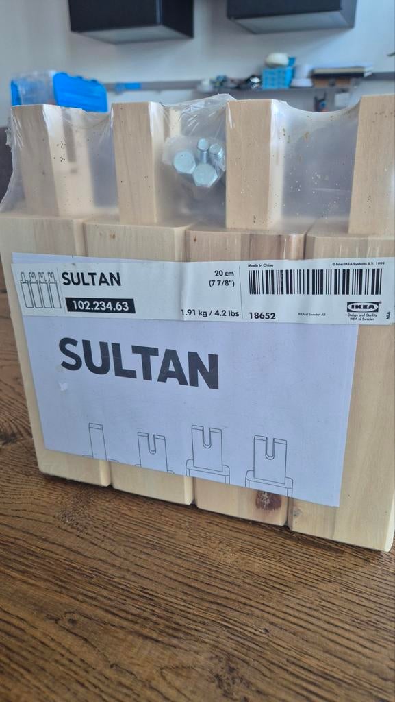 IKEA SULTAN bedpoten 20 cm (set van 4), Eenpersoons, Nieuw, Ophalen of Verzenden, Overige maten