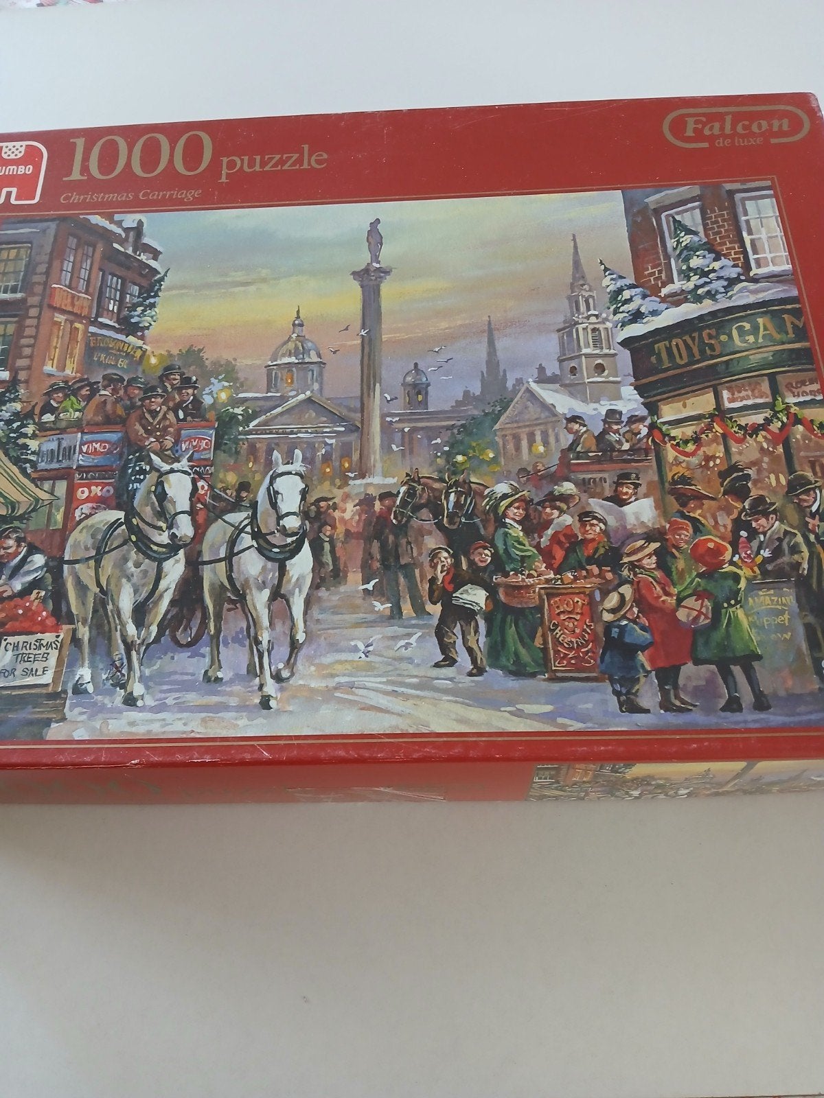 Falcon kerstpuzzel 1000 stukjes, Ophalen of Verzenden, 500 t/m 1500 stukjes, Gebruikt, Legpuzzel