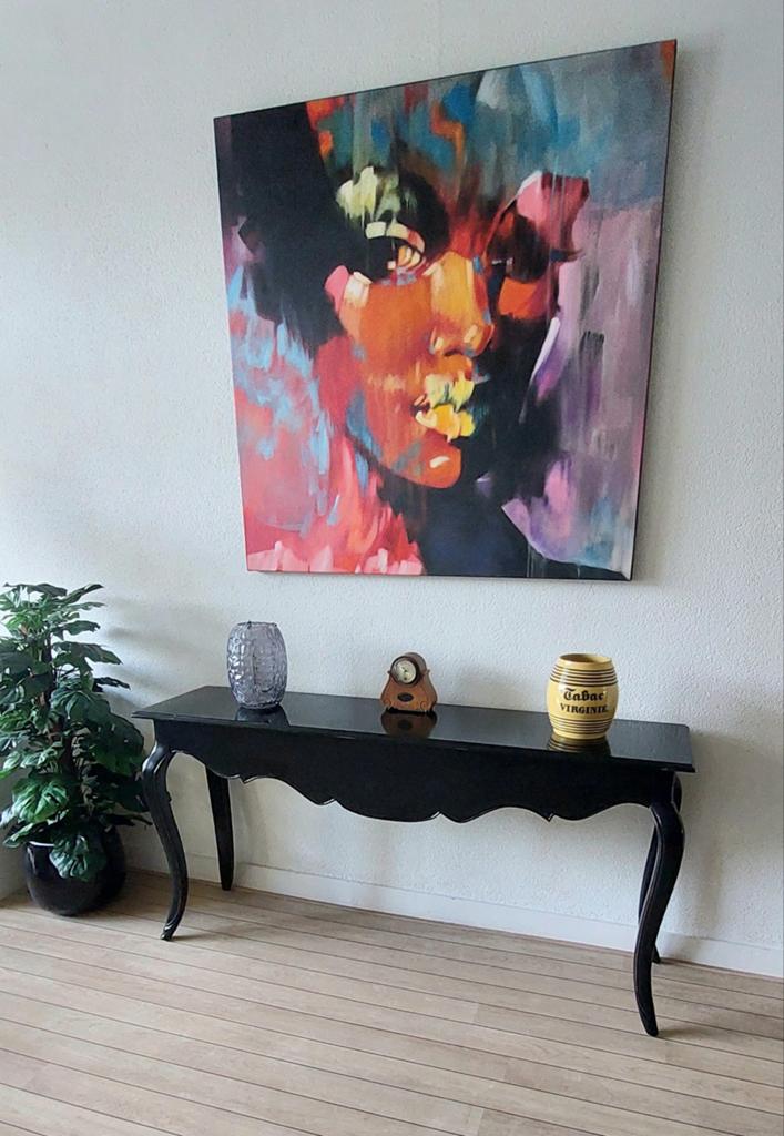 Elegante Zwarte Side Table - Klassiek Design, Ophalen, Gebruikt, 100 tot 150 cm, Klassiek, Elegant