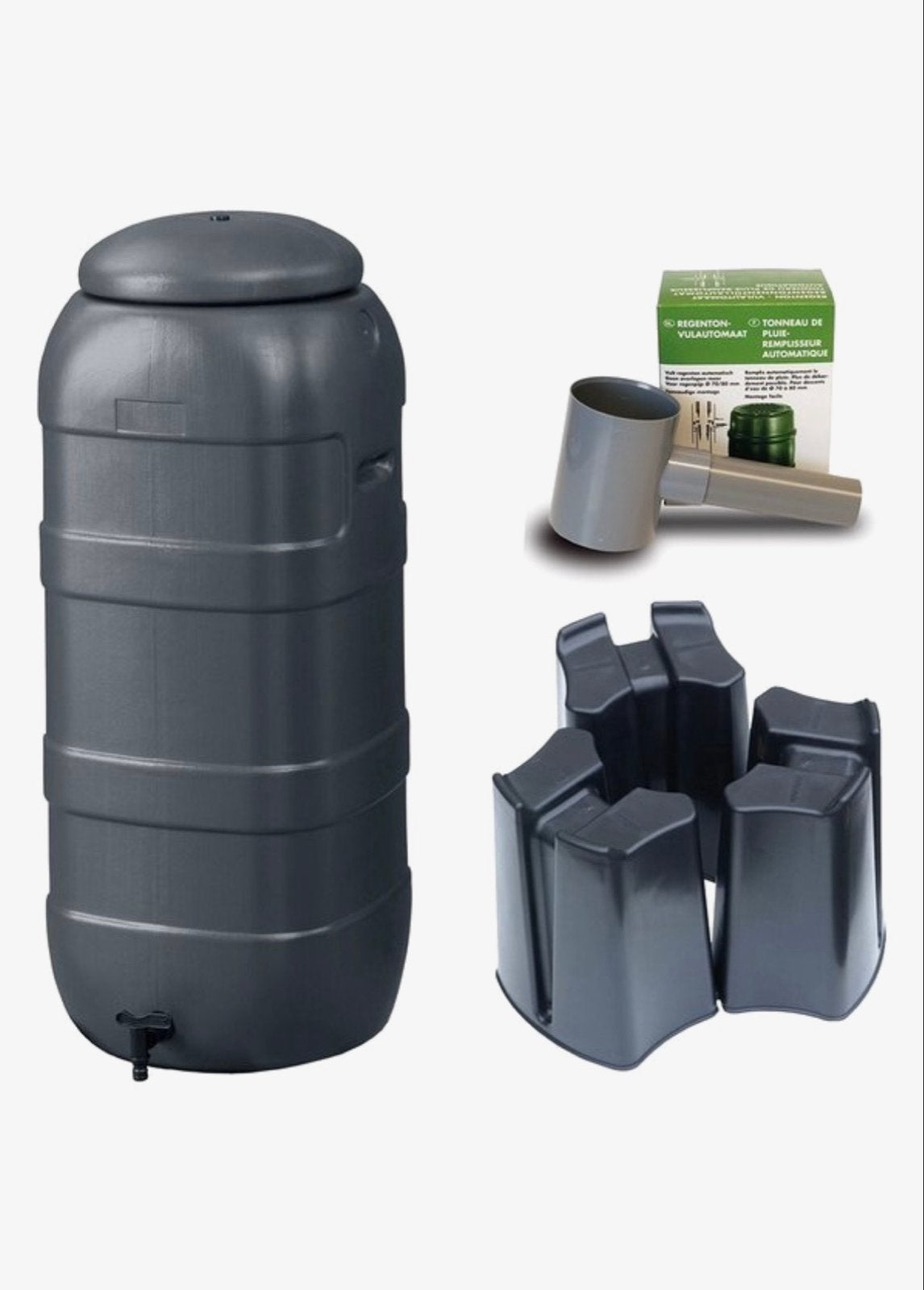 Regenton 100 liter, compleet met aansluitingen, Tuin en Terras, Ophalen, Kunststof, Gebruikt, Met kraantje