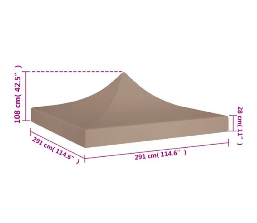 vidaXL Partytentdak 270 g/m 3x3 m taupe - Nieuw, Partytent, Minder dan 4 meter, Nieuw, 2 meter of meer