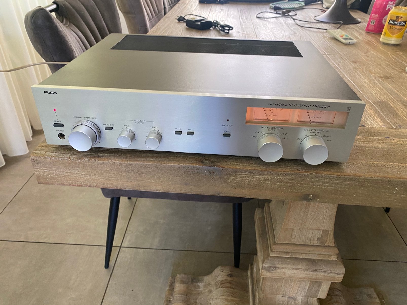 Philips 305 stereo versterker met MFB z.g.a.n. werkend, Audio, Tv en Foto, Overige merken, Ophalen of Verzenden, Zo goed als nieuw