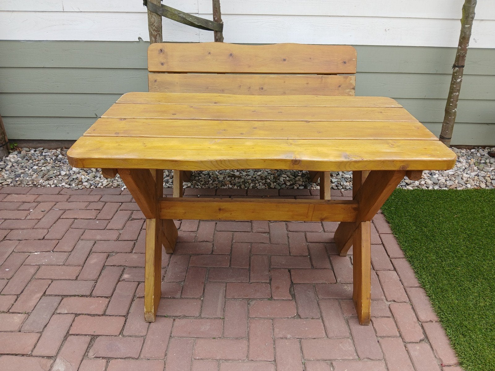 Mooi klein compact tuinset, Ophalen, Zo goed als nieuw, Rechthoekig, Hout