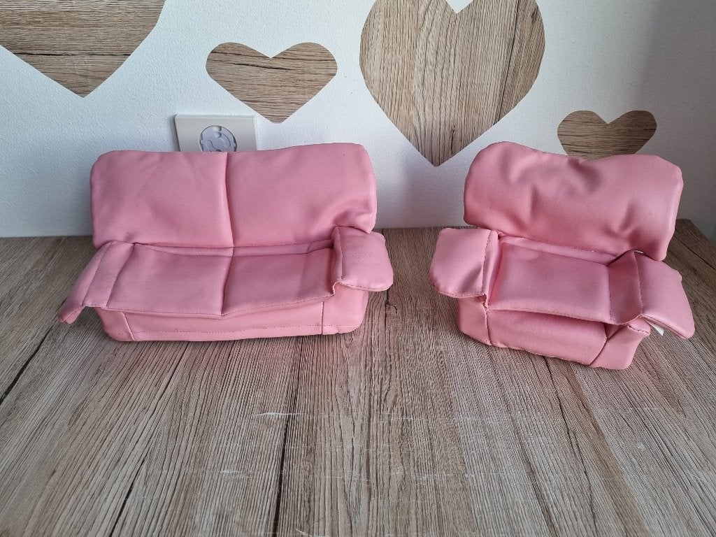 Mooi Vintage Roze Skai Bankstel Barbie Fleur van Lucky 1989, Verzenden, Gebruikt, Accessoires