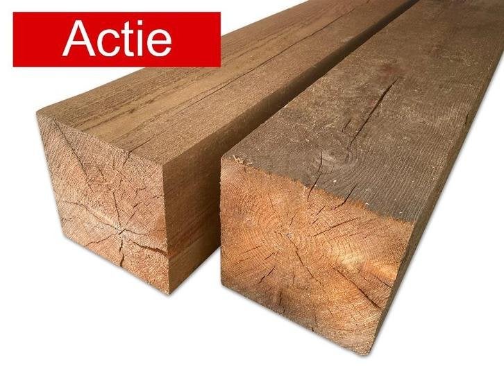 Lariks palen | OUTLET | 15x15x cm | 4  meter | OP = OP, Tuin en Terras, Palen, Balken en Planken, Ophalen, Nieuw, 250 cm of meer
