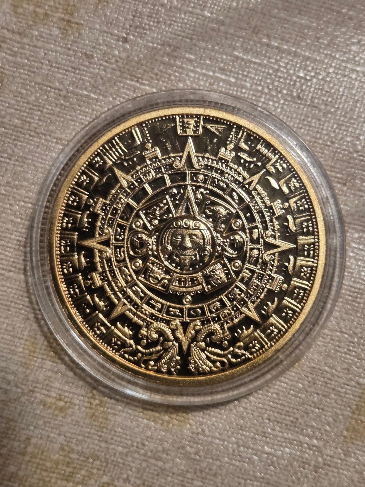 Azteekse Kalender Munt - Mexico, Ophalen of Verzenden, Losse munt