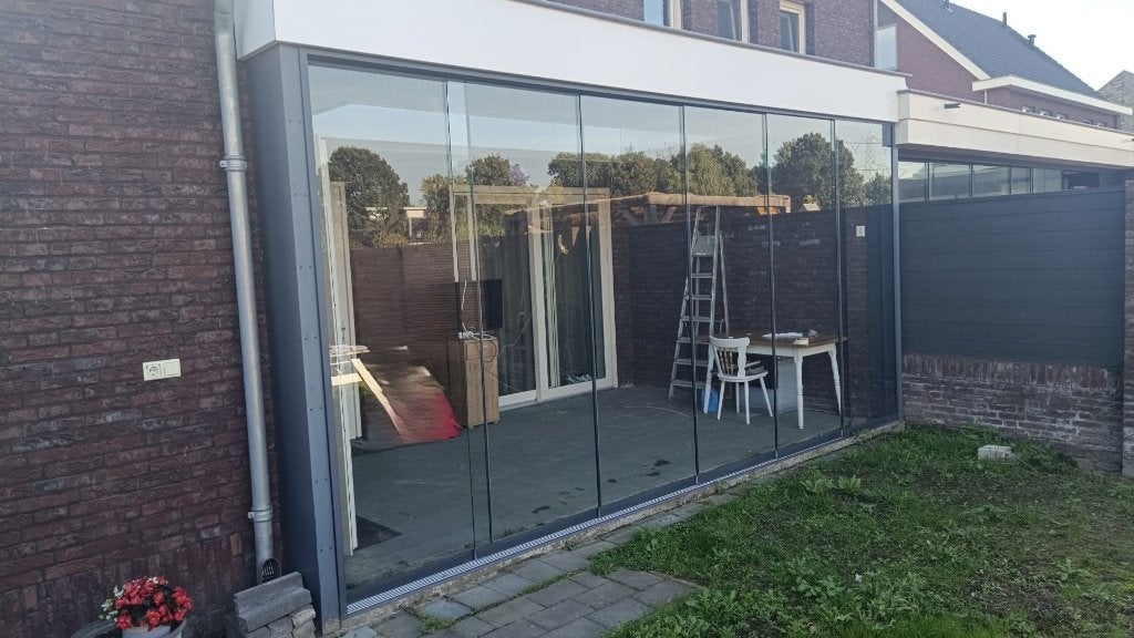 Glaswand schuivend, Ophalen, Gebruikt, Overige typen, 160 cm of meer