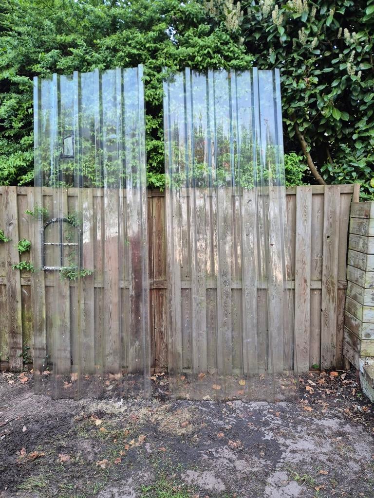 Heldere damwandplaten 2x, Kunststof, Gebruikt, 15 m² of meer, Ophalen