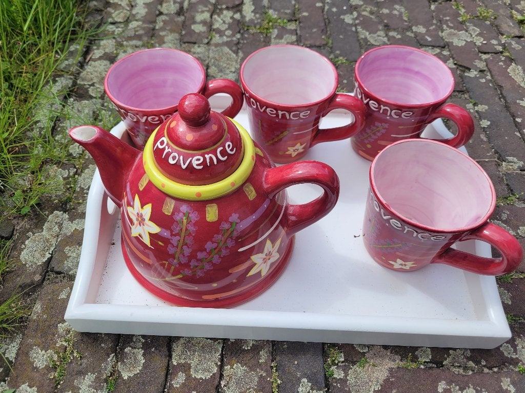 Thee set uit de Provence handgemaakt, Ophalen, Nieuw, Overige stijlen, Kop(pen) en/of Schotel(s)
