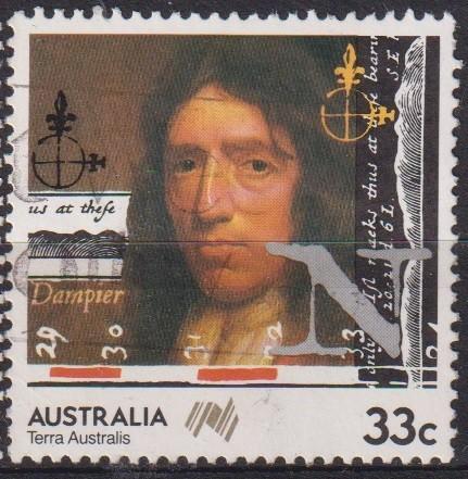 Australië 1985 Herdenking William Dampier Piraat schilderij, Verzenden, Gestempeld, Overige thema's