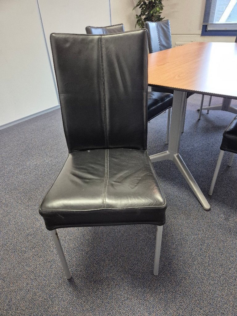6 leren stoelen, Ophalen, Gebruikt, Zwart, Vijf, Zes of meer stoelen