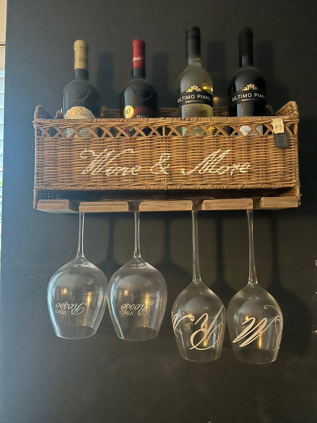 Riviera Maison wijrek incl 4 glazen, Ophalen of Verzenden, Zo goed als nieuw, Glas, Minder dan 5 flessen